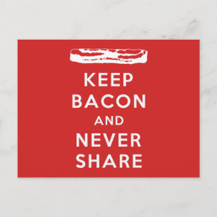 Cartão Postal Manter Bacon E Nunca Compartilhar