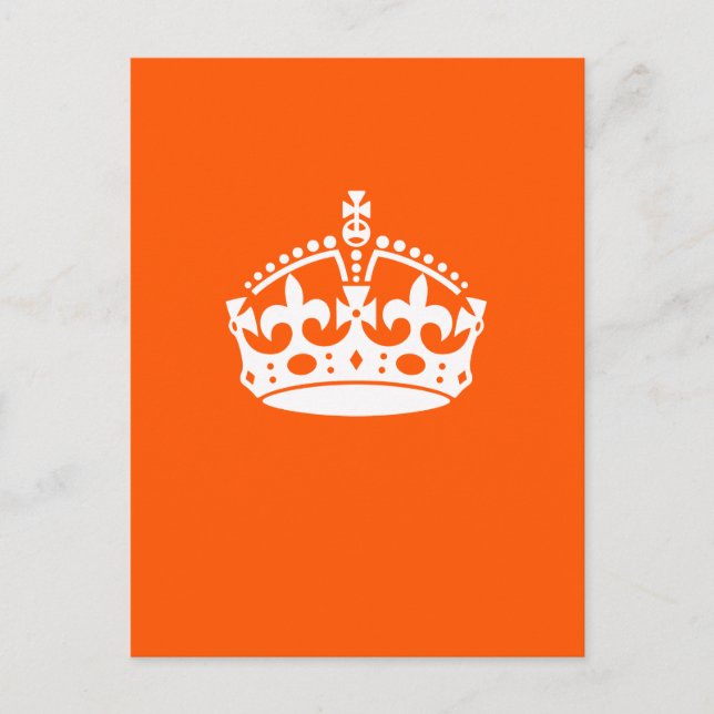 Cartão Postal MANTER CALM CROWN em laranja Personalize-o (Frente)