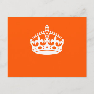 Cartão Postal MANTER CALM CROWN em laranja Personalize-o