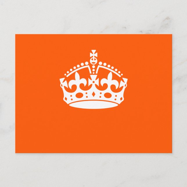 Cartão Postal MANTER CALM CROWN em laranja Personalize-o (Frente)