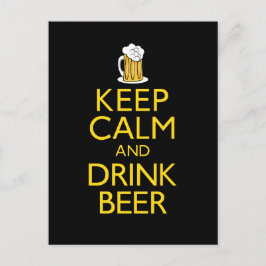 Cartão Postal Manter Calma e Beber Cerveja