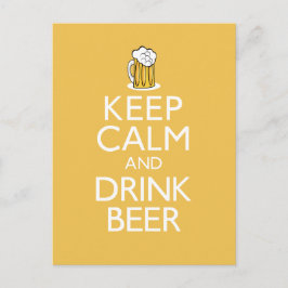 Cartão Postal Manter Calma e Beber Cerveja