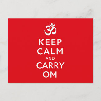Cartão Postal Manter Calma e Carregar Om Motivational Morale