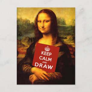Cartão Postal Manter Calma E Desenhar