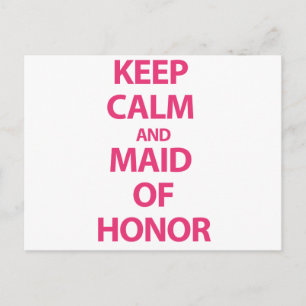 Cartão Postal Manter calma e Madrinha de casamento