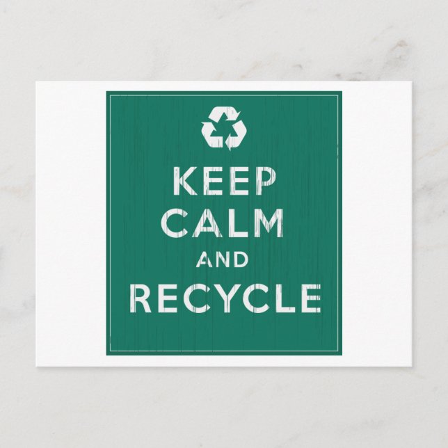 Cartão Postal Manter calma e Reciclar (Frente)