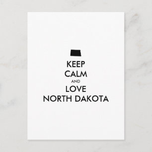 Cartão Postal Manter calmo e amar norte DAKOTA personalizável