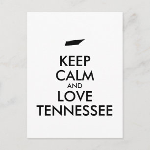 Cartão Postal Manter calmo e amar o tennessee personalizável