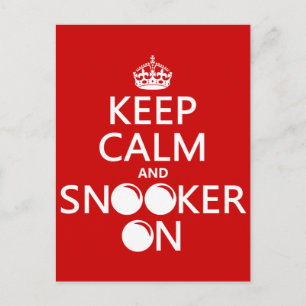 Cartão Postal Manter Calmo e Snooker Ativado (todas as cores)