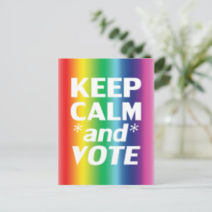 Cartão Postal "Manter Calmo e Votar" orgulho lgbtq lgbt arco-ír