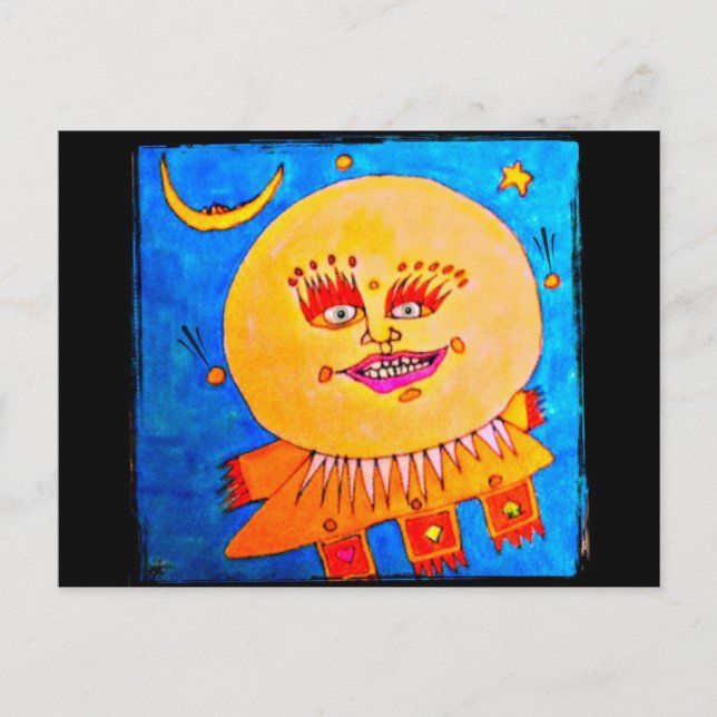 Cartão Postal Manter Cartão-Postal de Arte Sorridente (Frente)