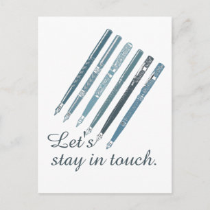 Cartão Postal Manter em contato a ilustração personalizada de am