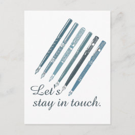 Cartão Postal Manter em contato a ilustração personalizada de am