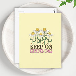 Cartão Postal Manter Em CRESCENTE Cotações Positivas Flores Retr