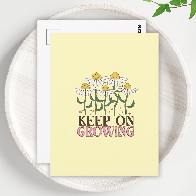 Cartão Postal Manter Em CRESCENTE Cotações Positivas Flores Retr (Criador carregado)