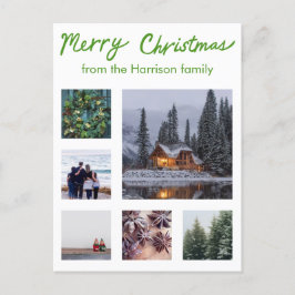 Cartão Postal Manual de FOTO PERSONALIZADO Feriado de Natal Feli