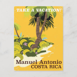 Cartão Postal Manuel Antonio, Costa Rica pôster de viagem vintag