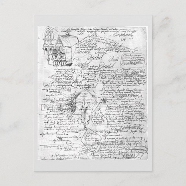 Cartão Postal Manuscript for Fyodor Dostoyevsky's novel Demons (Frente)