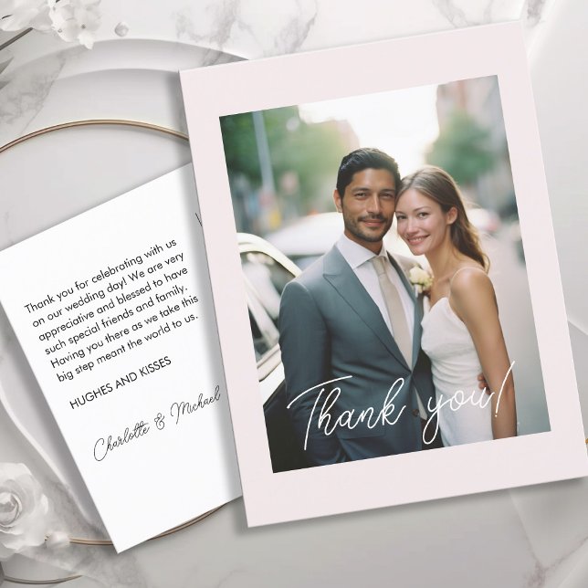 Cartão Postal Manuscrito De Casamento Obrigado 1 Foto (Criador carregado)