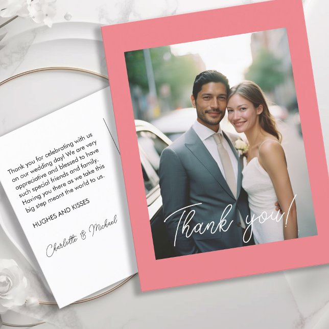 Cartão Postal Manuscrito De Casamento Obrigado 1 Foto (Criador carregado)