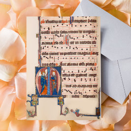 Cartão Postal Manuscrito Iluminado Medieval de Anunciação