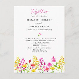 Cartão Postal Manuscrito Legante De Watercolor De Casamento De F