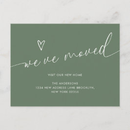 Cartão Postal Manuscrito Mínimo de Sage Verde Coração que Mudamo