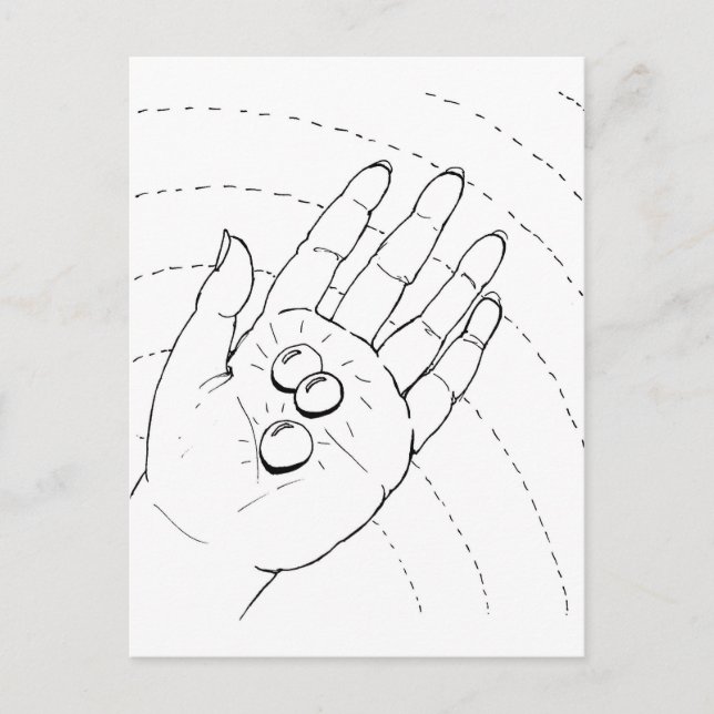 Cartão Postal - Mão com Joias (Frente)