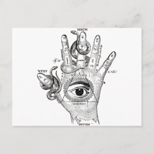 Cartão Postal Mão de Cobra do Compass Illuminati