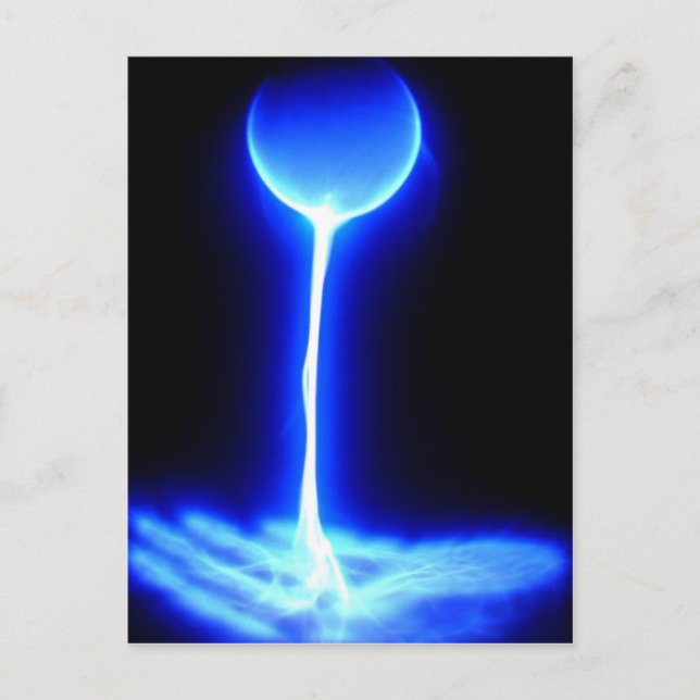 Cartão Postal Mão de cura com fonte de energia azul branca (Frente)