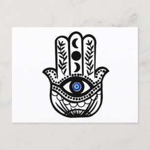 Cartão Postal Mão de Hamsa Fatima Mau Eye