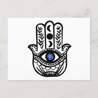 Cartão Postal Mão de Hamsa Fatima Mau Eye