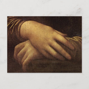 Cartão Postal Mão de Mona Lisa por Leonardo da Vinci c. 1505-15