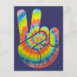 Cartão Postal Mão De Paz Tie Dye