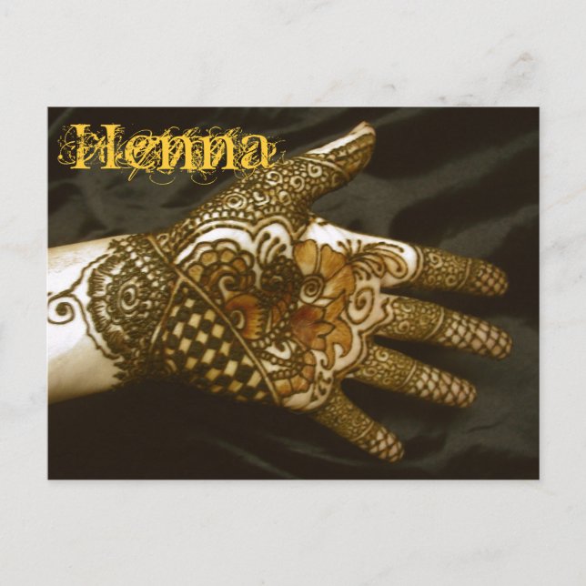 Cartão Postal Mão do Henna do Dogwood (Frente)