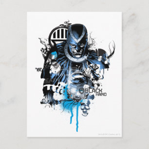 Cartão Postal Mão Preta - Colagem Azul