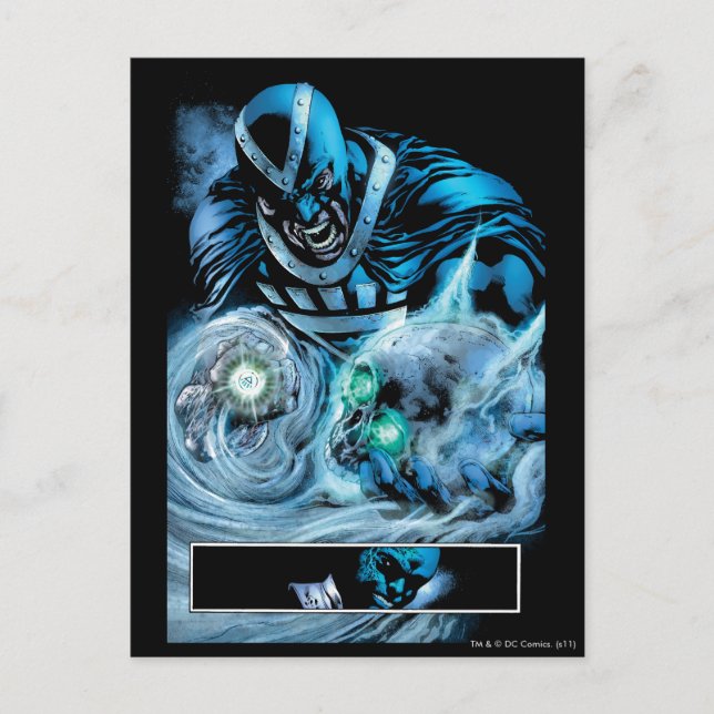 Cartão Postal Mão preta com painel do crânio (Frente)