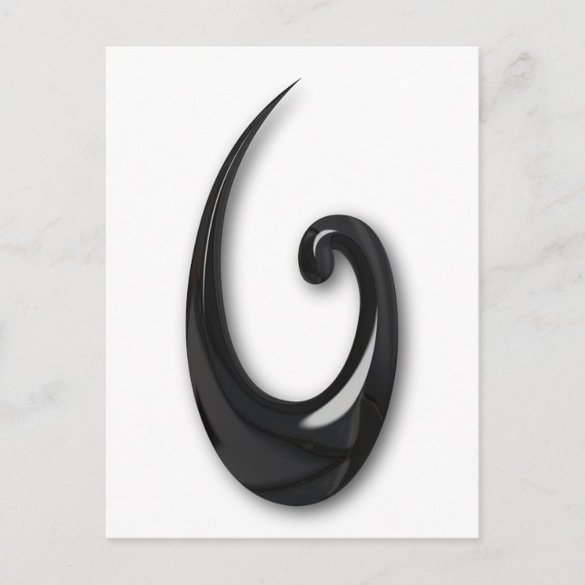 Cartão Postal Maori-Fish Hook-obsidian (Frente)