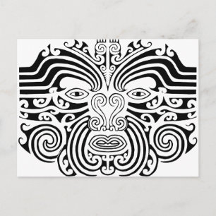 Cartão Postal Maori Tattoo - Preto e Branco