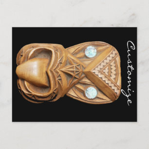 Cartão Postal Maori Tiki Face Thunder_Cove