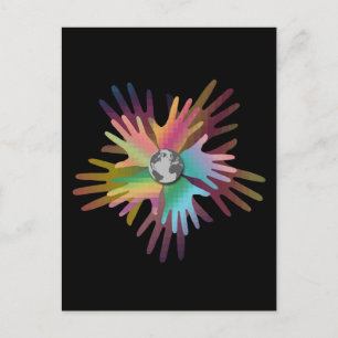 Cartão Postal Mãos ao redor do mundo