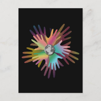 Cartão Postal Mãos ao redor do mundo