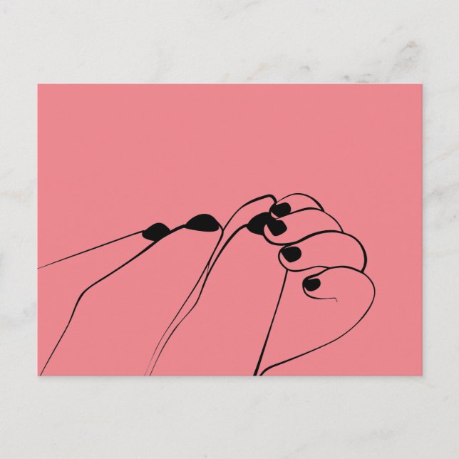 Cartão Postal Mãos de Bebê e Mãe em Monocromo Suave (Frente)