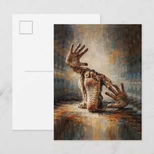 Cartão Postal Mãos e Pés Surrealistas Rastejantes Expressivos