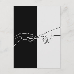 Cartão Postal Mãos mostrando a criação de Adão
