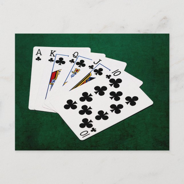 Cartão Postal Mãos-Poker - Royal Flush - Acessórios para Pistas (Frente)