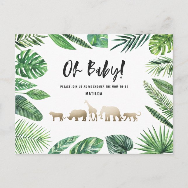 Cartão Postal Mãozinha de ouro tropical e colorida futura (Frente)