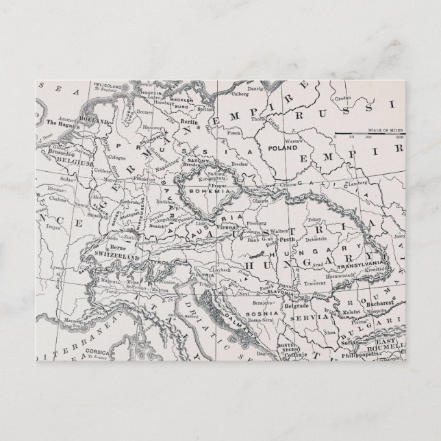 CARTÃO POSTAL MAP: ALEMANHA E ÁUSTRIA (Frente)