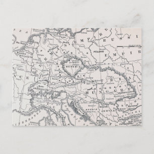 CARTÃO POSTAL MAP: ALEMANHA E ÁUSTRIA