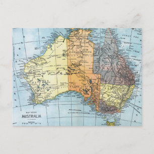 Cartão Postal MAP: AUSTRÁLIA, c1890